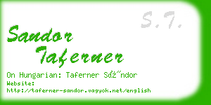 sandor taferner business card